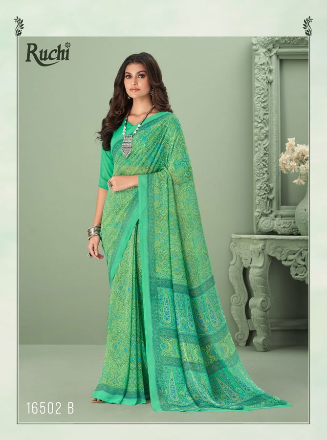 Ruchi Raga Wholesale Daily Wear Georgette Printed Sarees Catalog